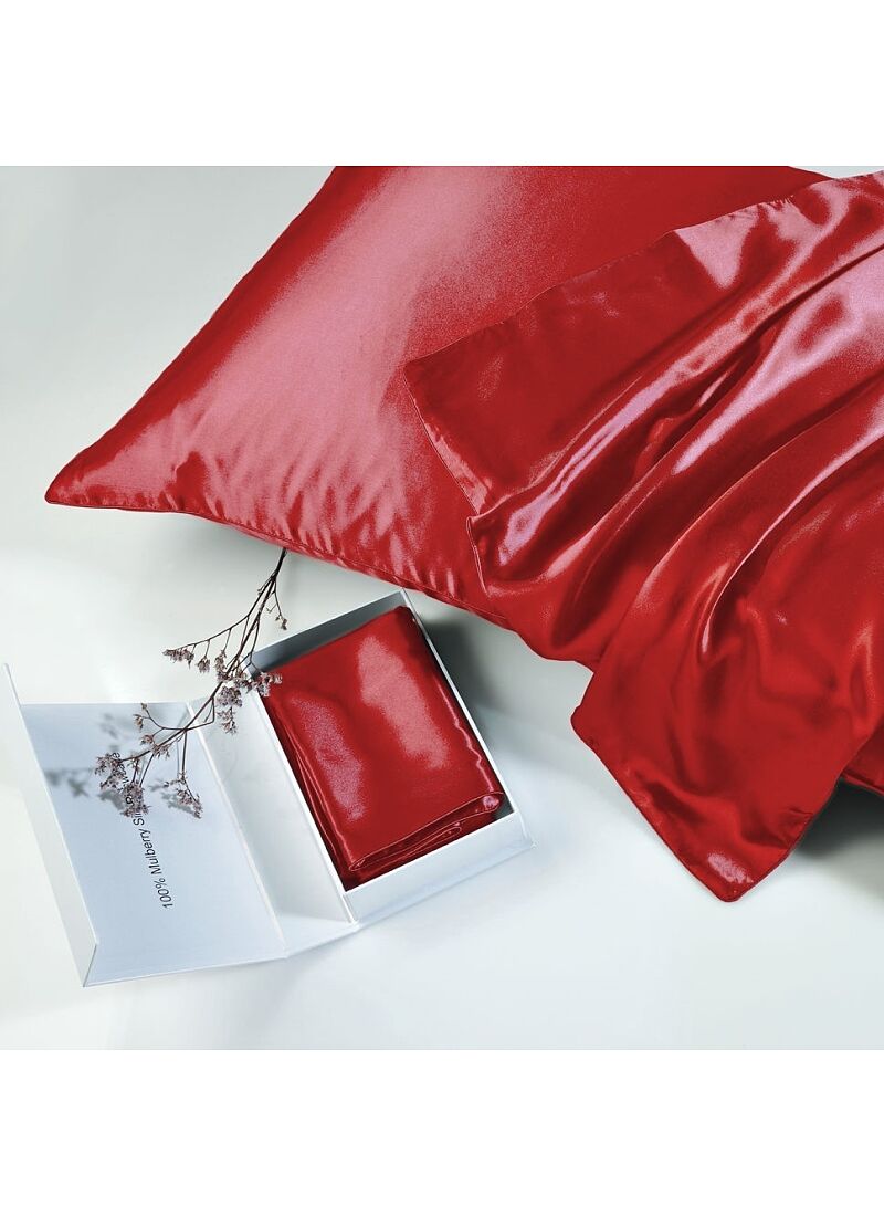PILLOWCASE SILK RED