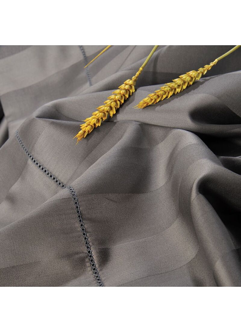SINGLE SHEET SET ZAQUARD DARK GREY WITH AJOUR