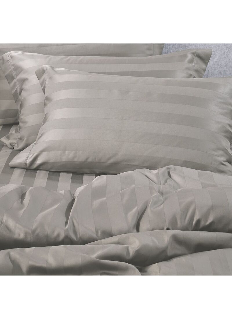 SINGLE SHEET SET SATEEN ZAQUARD GREY WITH AJOUR