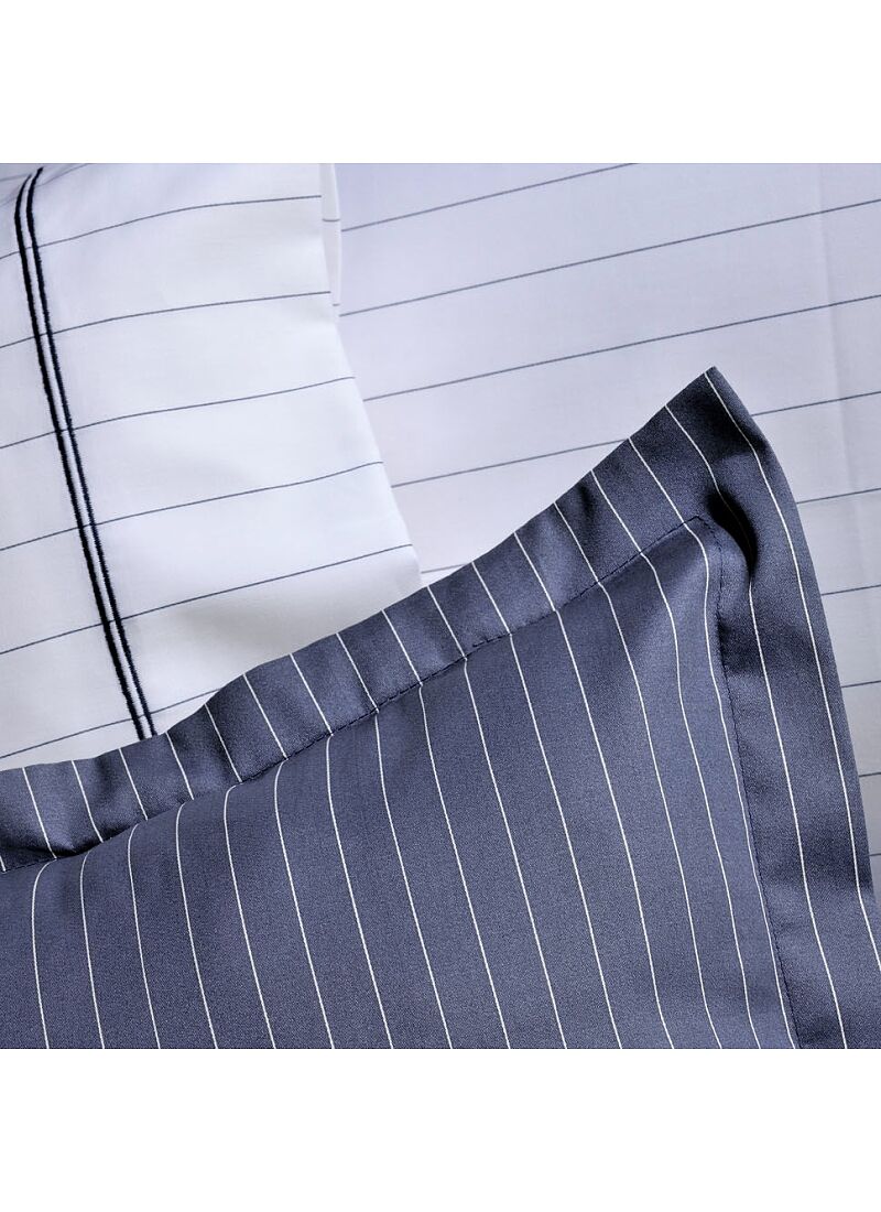 DOUBLE SHEET SET PIN STRIPE BLUE (S883)