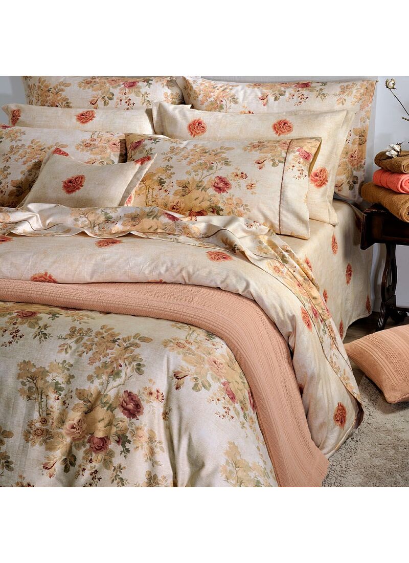 DOUBLE SHEET SET ENGLISH FLOWER BEIGE (S885)