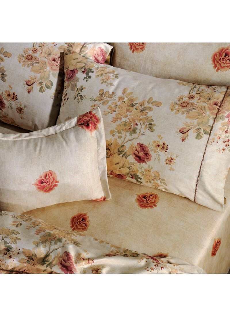 QUEEN SHEET SET ENGLISH FLOWER BEIGE (S885)