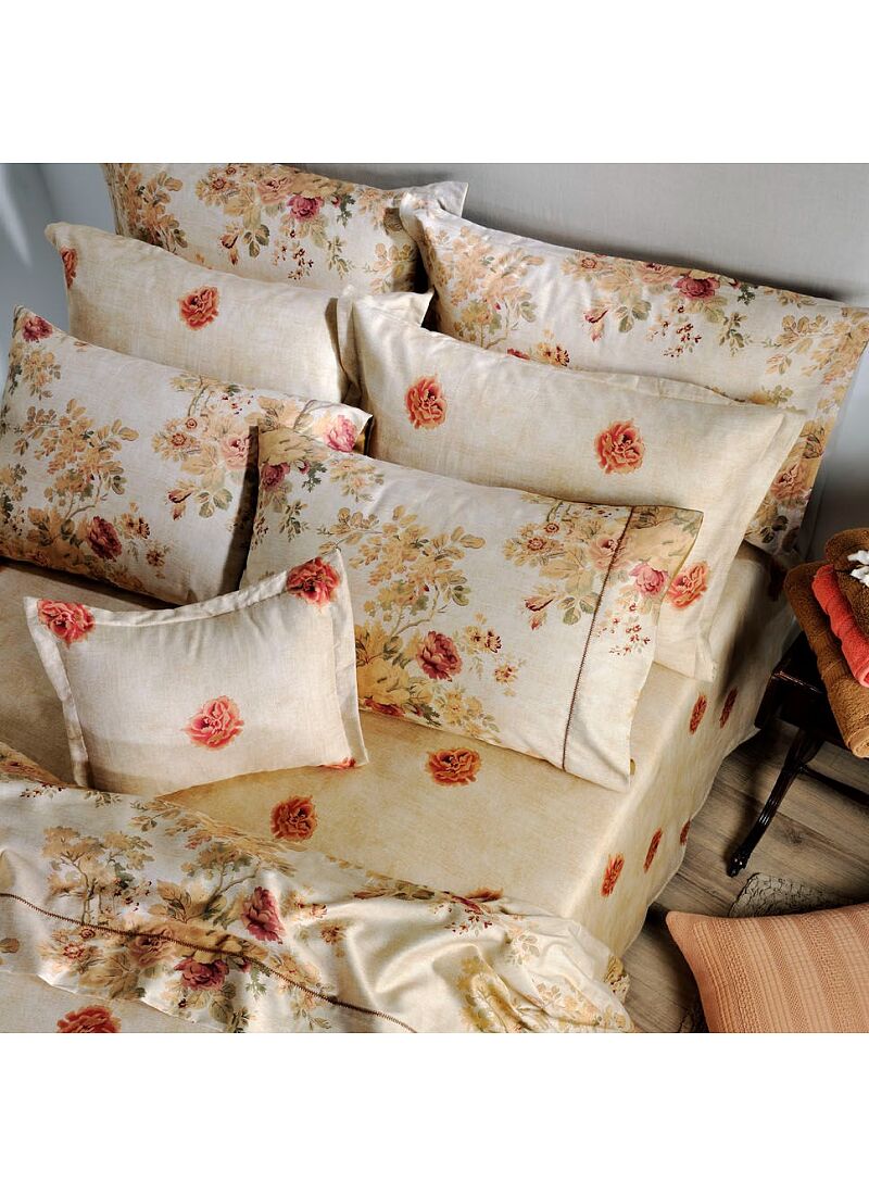DOUBLE SHEET SET ENGLISH FLOWER BEIGE (S885)