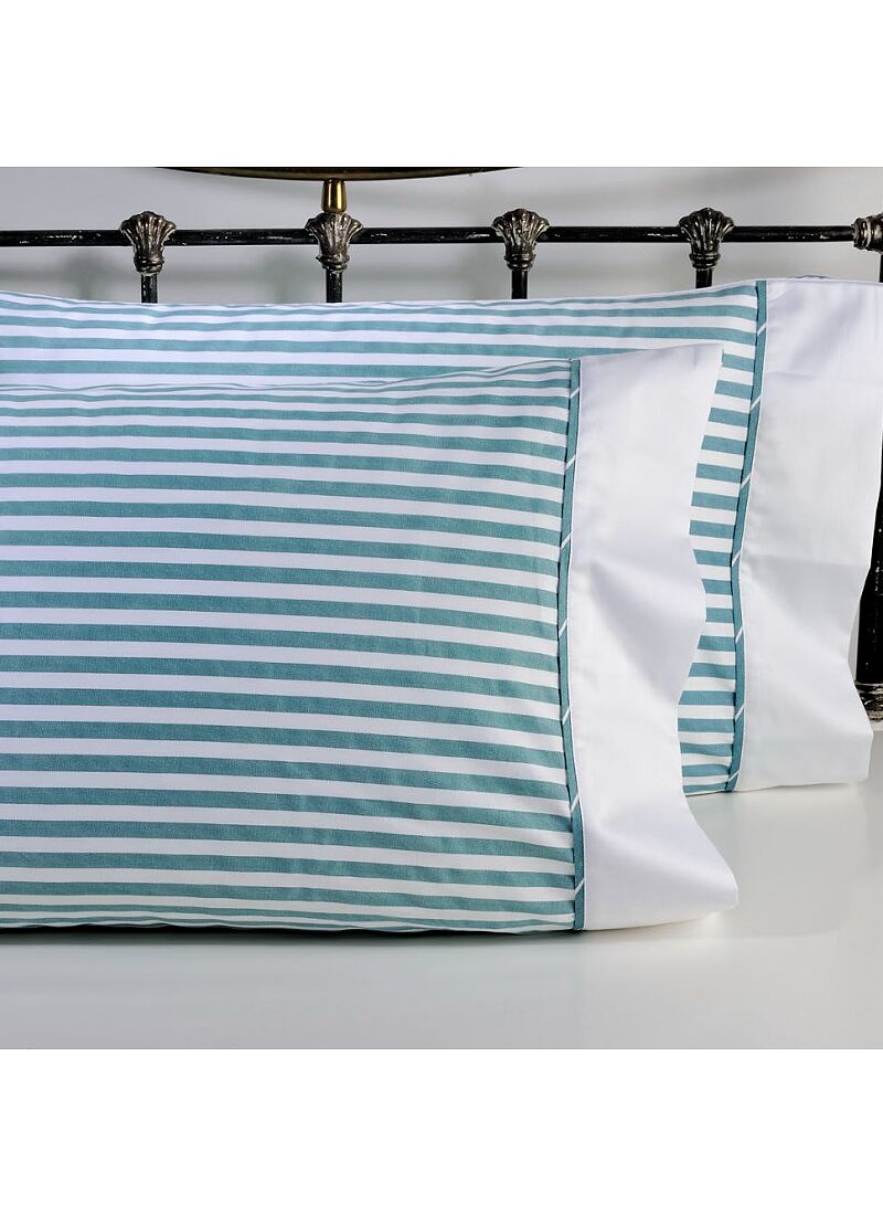 PILLOWCASE SET ELVIRA PETROL STRIPE (S875)