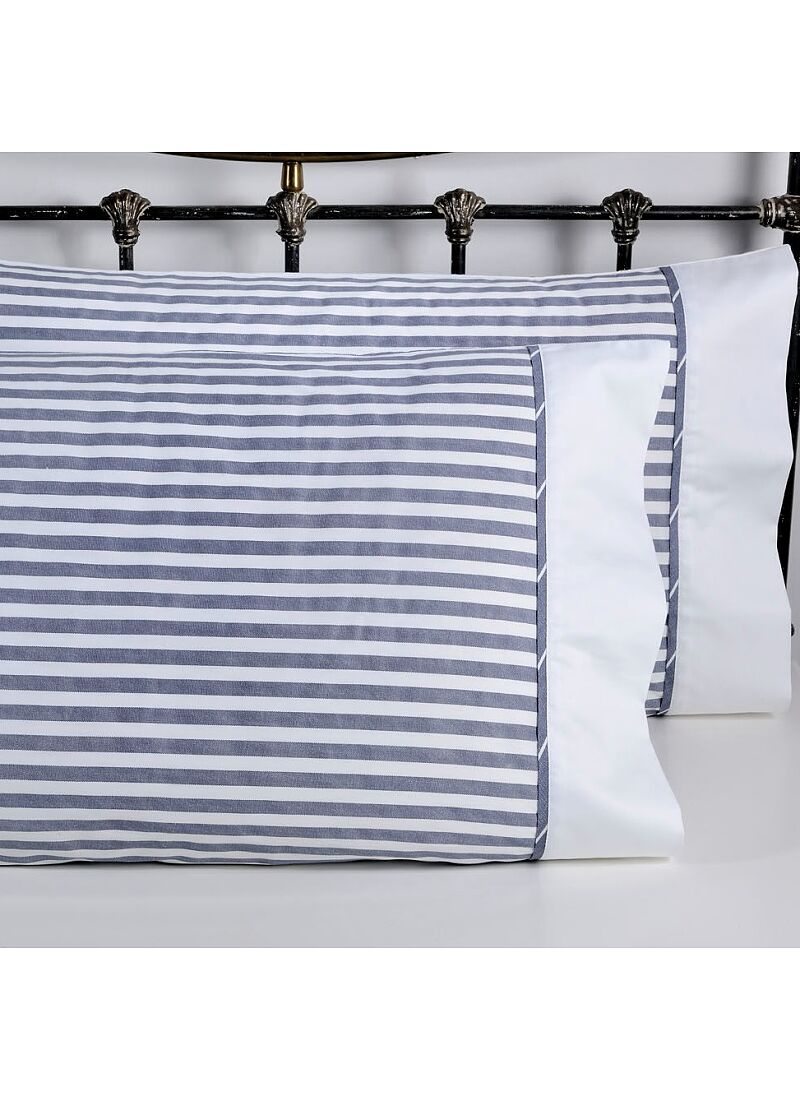 PILLOWCASE SET ELVIRA BLUE STRIPE (S878)