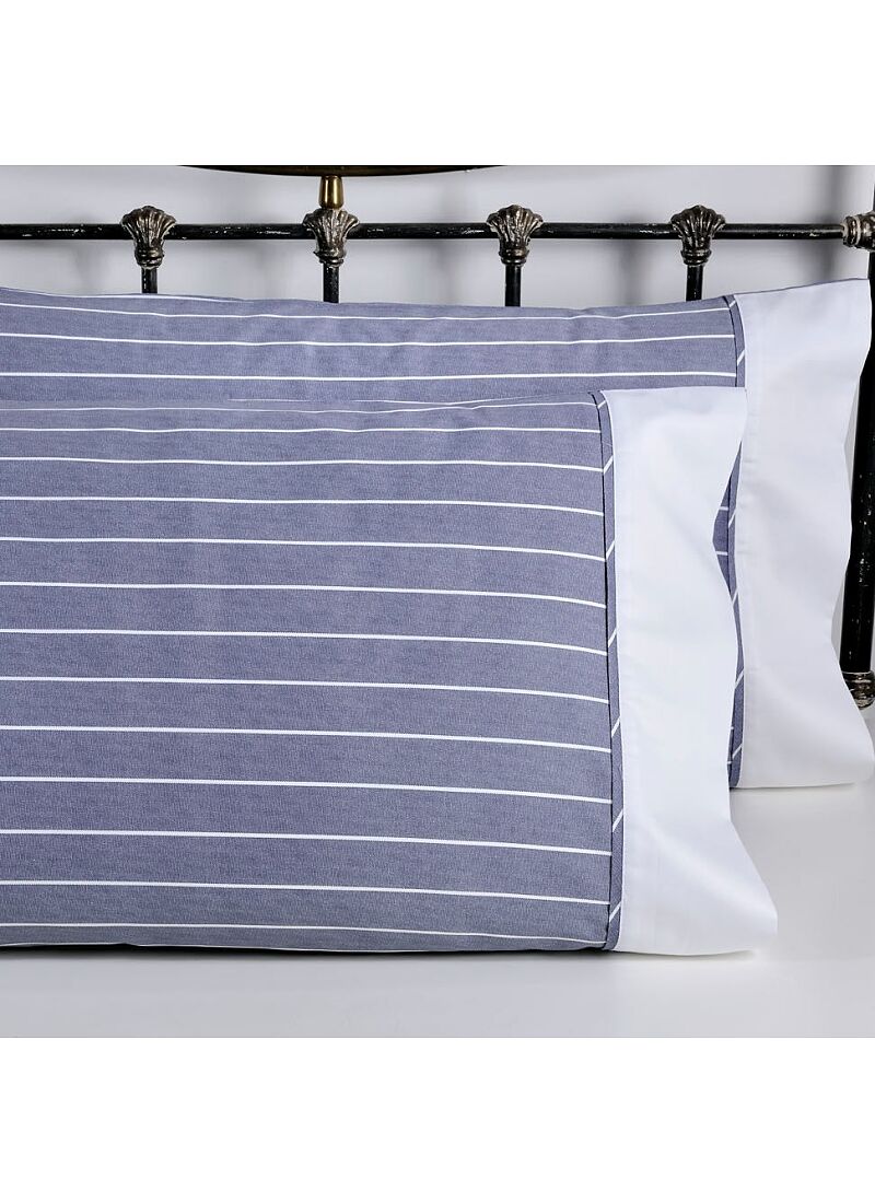 PILLOWCASE SET ELVIRA BLUE STRIPE (S877)