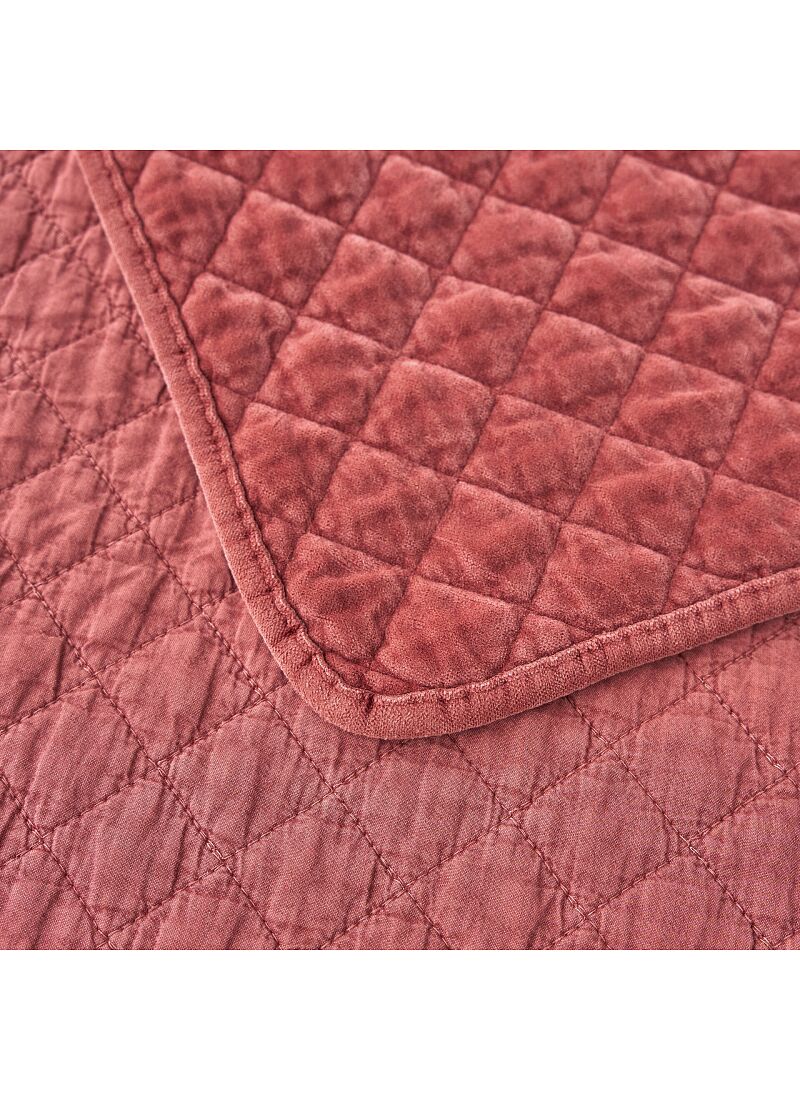 DOUBLE QUILT SET VELVET BRICK RED