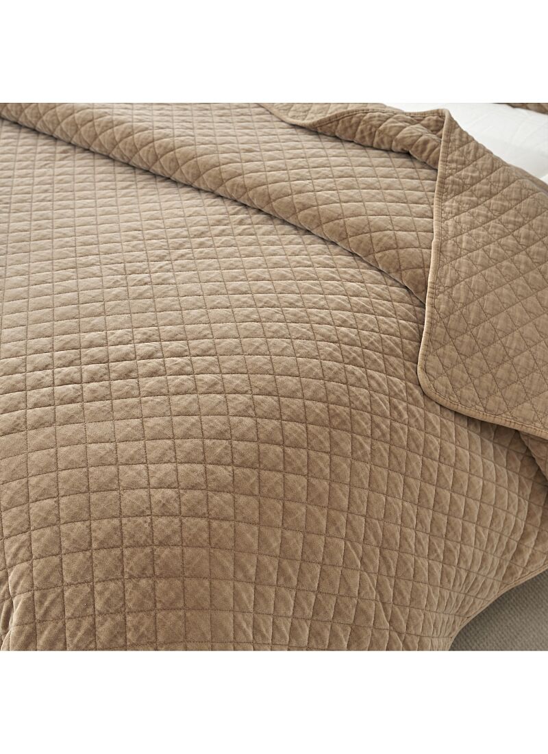 KING SIZE QUILT SET VELVET BEIGE
