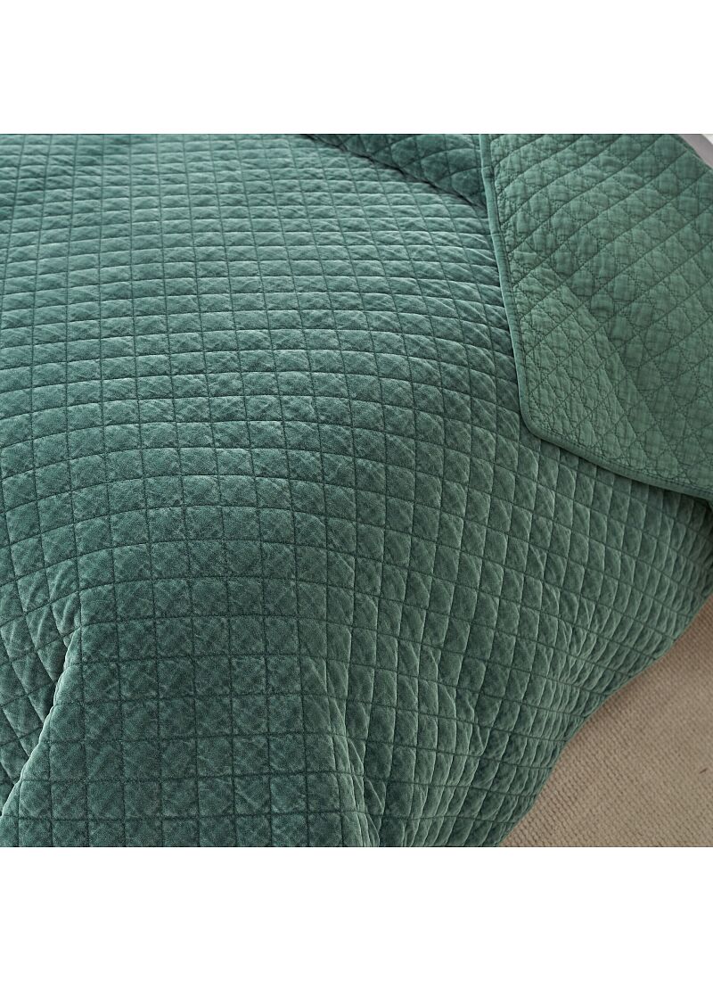 KING SIZE QUILT SET VELVET GREEN