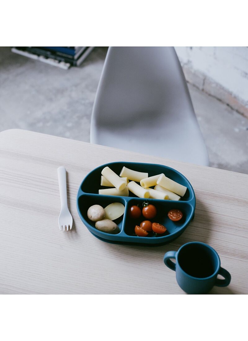 SILICONE DIVIDED PLATE BLUE ABYSS