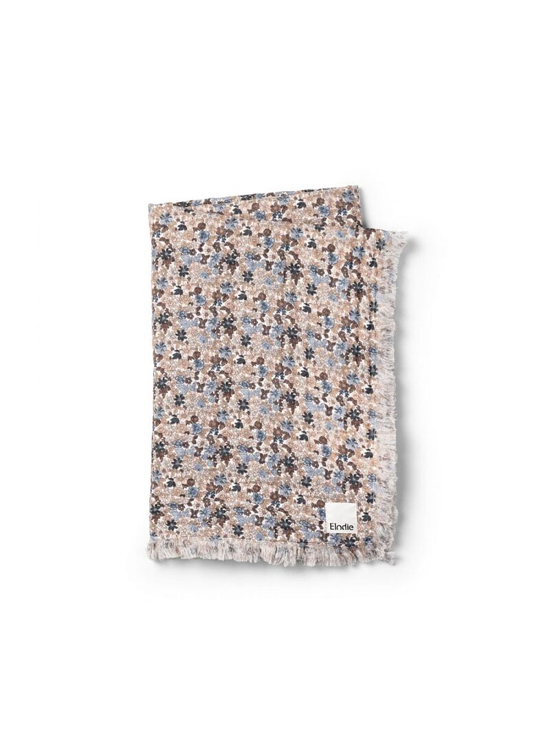 CRADLE BLANKET (75X100) SOFT BLUE GARDEN
