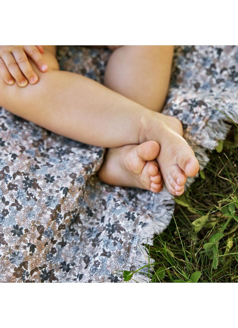 CRADLE BLANKET (75X100) SOFT BLUE GARDEN