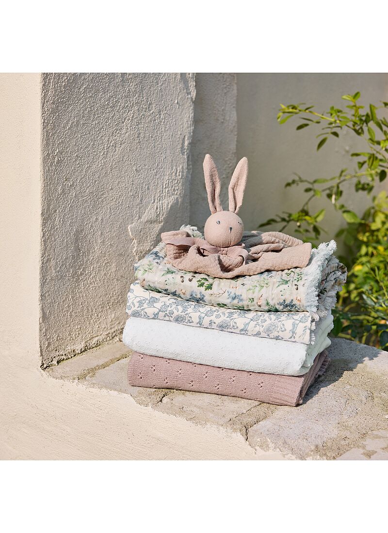 CRADLE BLANKET (75X100) POINTELLE MISTY PINK