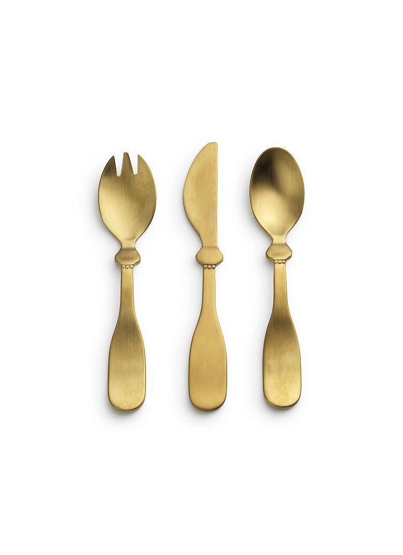 CUTLERY SET (3PCS) MATT GOLD
