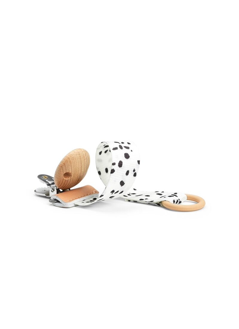 PACIFIER CLIP DALMATIAN DOTS