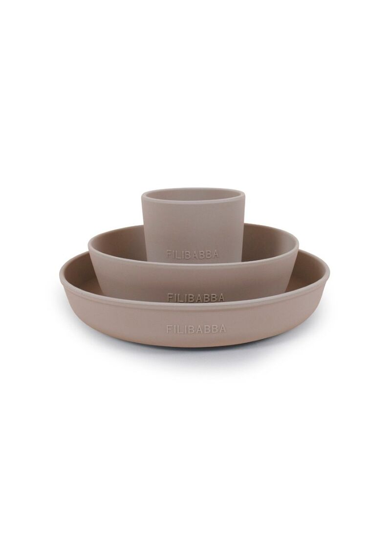 SILICONE DINNER SET WARM GREY