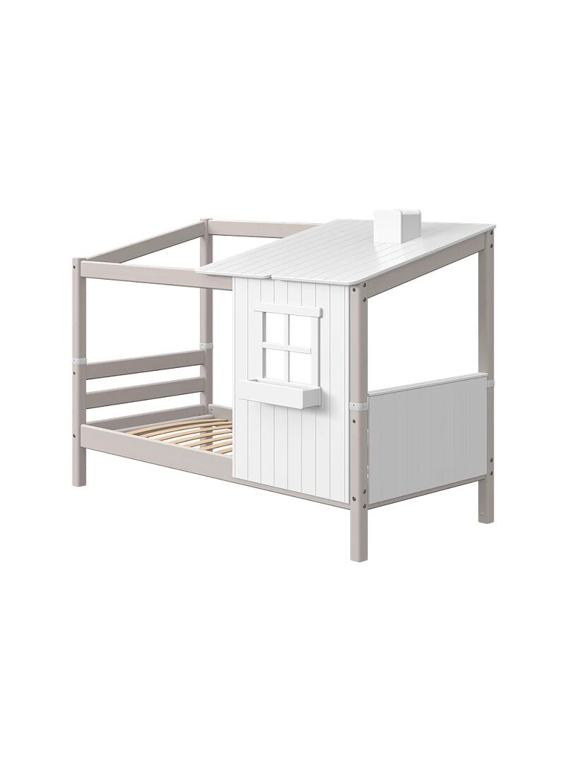 SINGLE BED CLASSIC 1/2 HOUSE GREY WASHED (90X200)