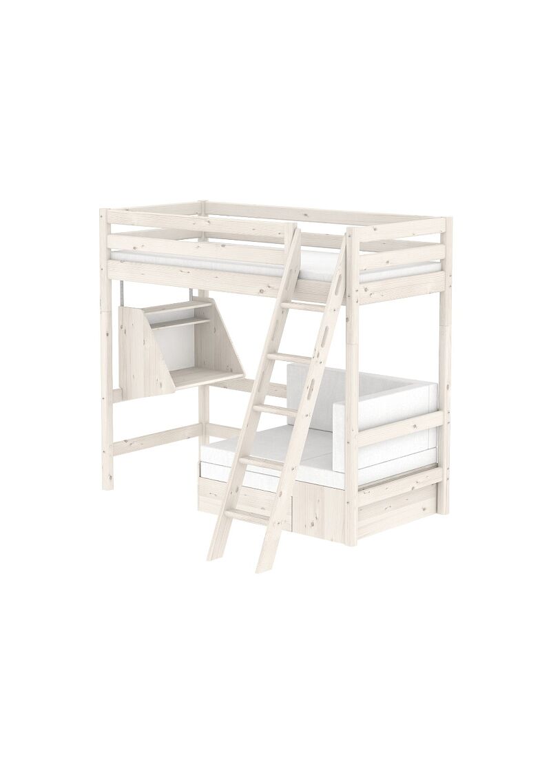 HIGH SINGLE BED CLASSIC WHITE WASHED (90X200)