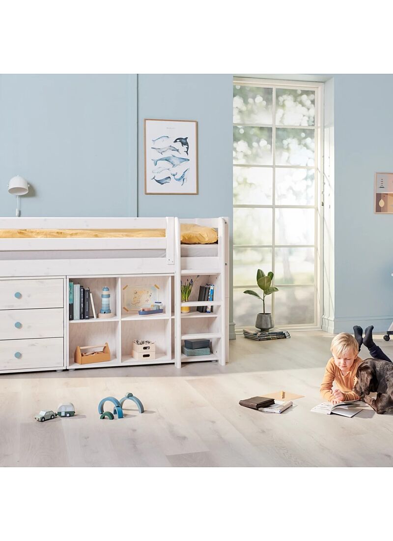 MID-HIGH SINGLE BED CLASSIC WHITE WASHED (90X200)