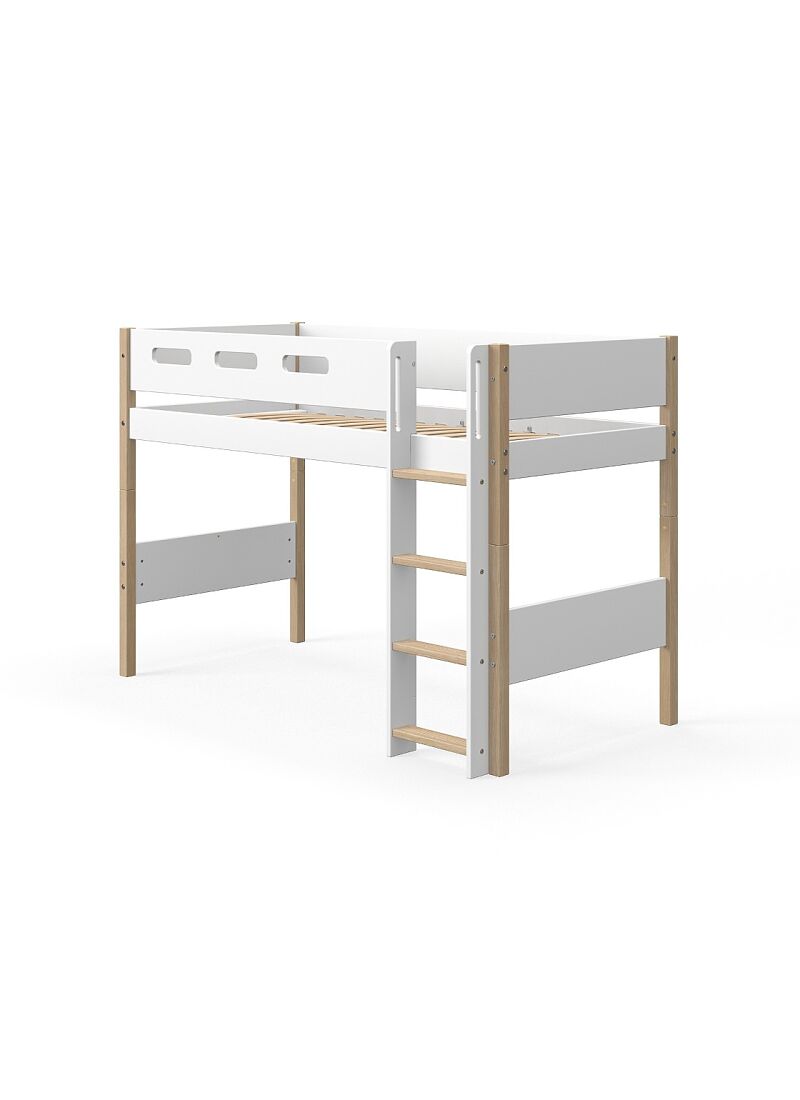 SEMI-HIGH SINGLE BED NOR WHITE (90X200)