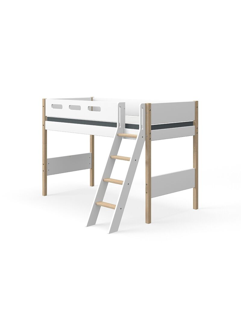 SEMI-HIGH SINGLE BED NOR WHITE (90X200)