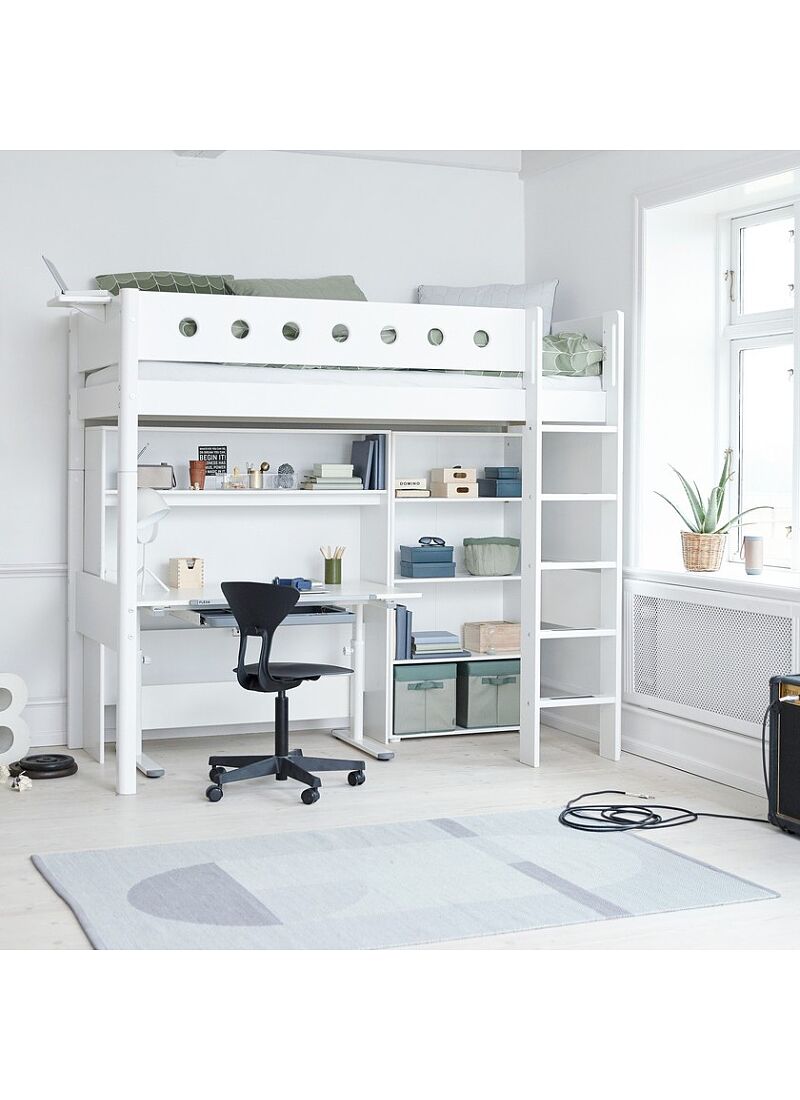 HIGH SINGLE BED WHITE (90X200)