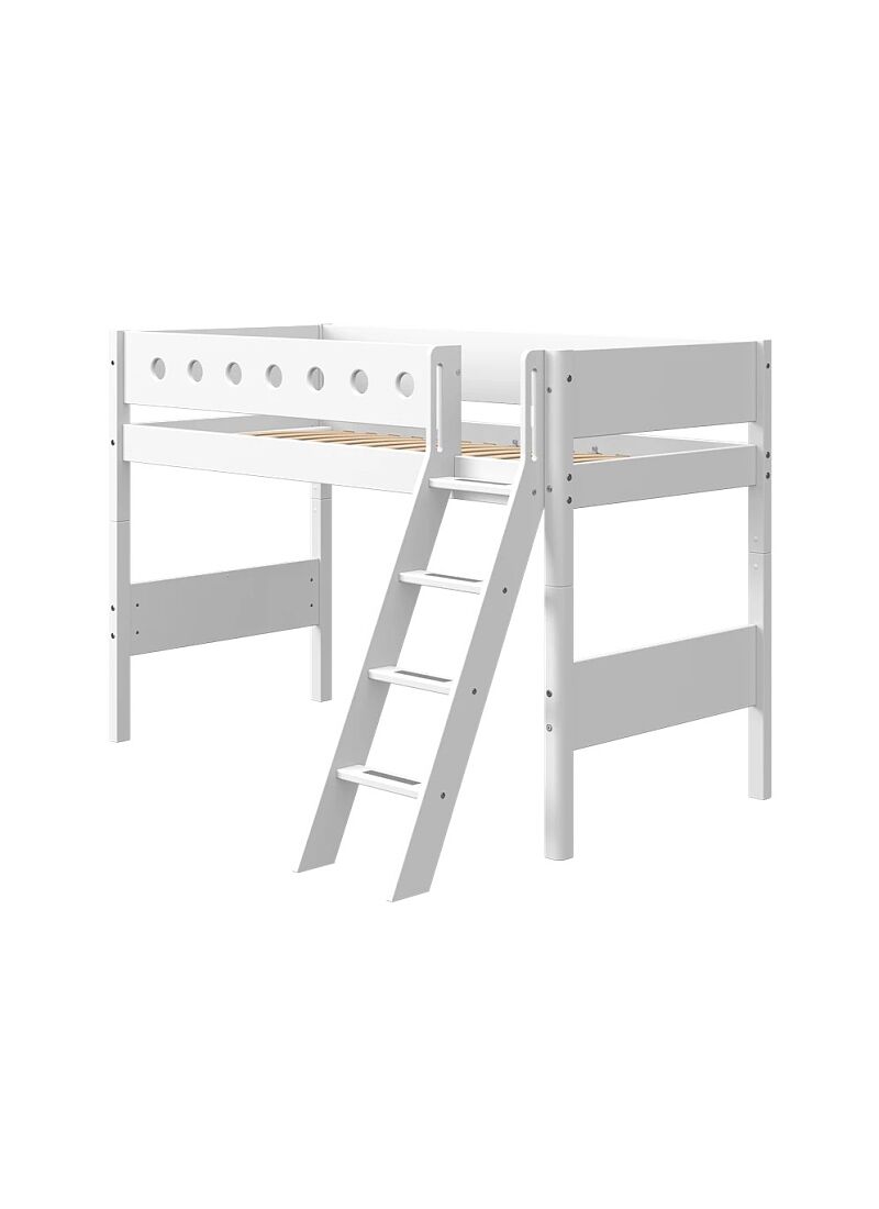 SEMI-HIGH SINGLE BED WHITE (90X200)