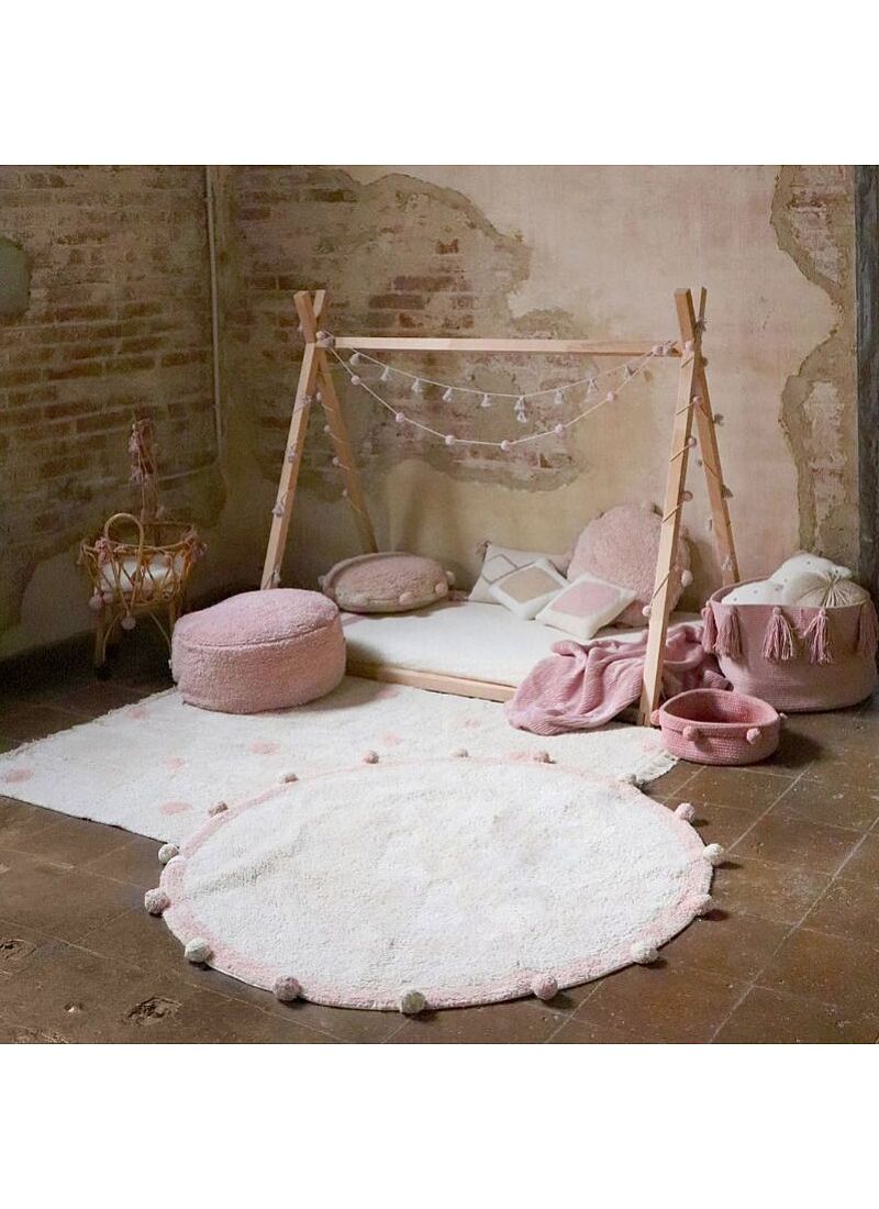 RUG HIPPY DOTS VINTAGE NUDE(120X160)