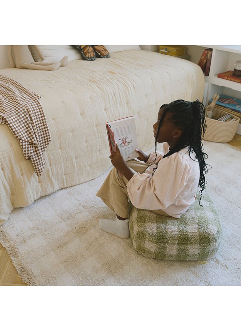 FLOOR CUSHION VICHY MATCHA