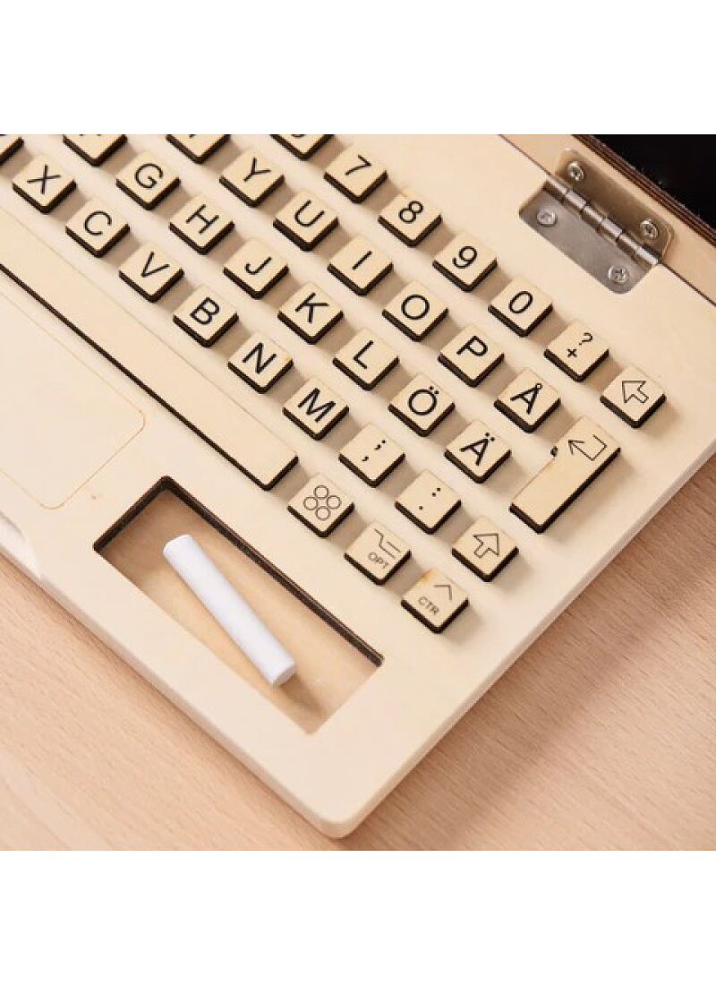 WOODEN TOY DESK SET-LAPTOP