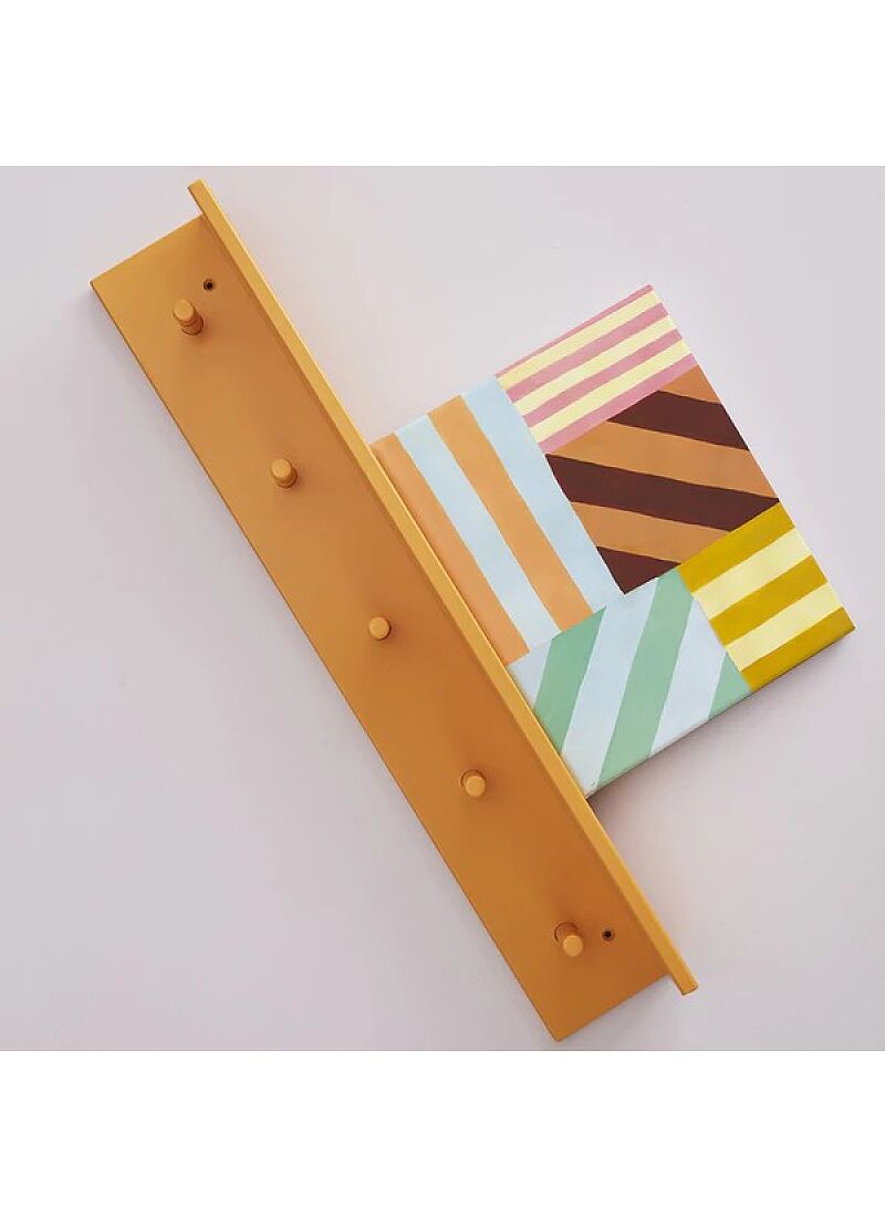 WALL SHELF WITH HOOKS STAR MANGO