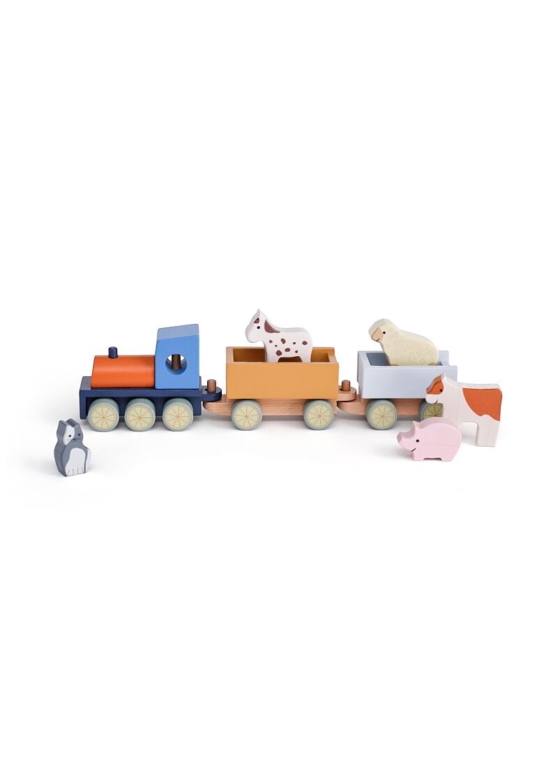 WOODEN TRAIN WITH FARM ANIMALS AIDEN