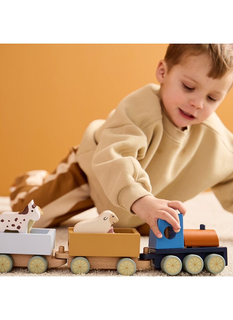 WOODEN TRAIN WITH FARM ANIMALS AIDEN