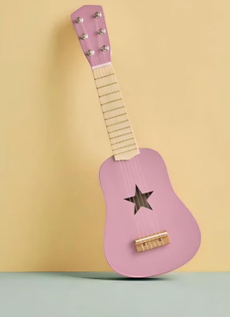 WOODEN GUITAR KID'S MUSIC PINK