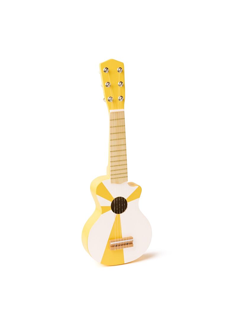 WOODEN GUITAR KID'S MUSIC YELLOW-WHITE