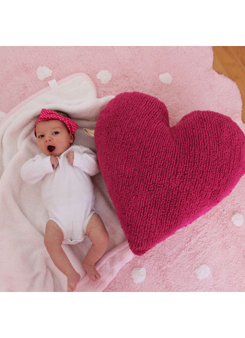 CUSHION HEART FUCHSIA