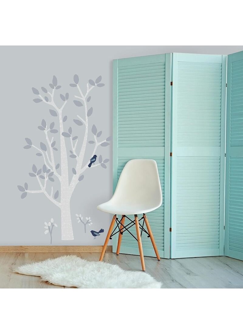 WALL STICKERS TREE WHITE-GREY