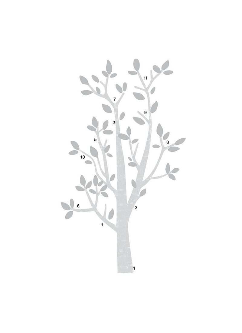 WALL STICKERS TREE WHITE-GREY