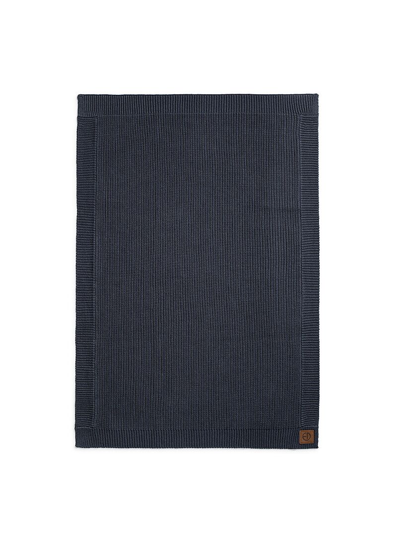 CRADLE BLANKET (75X100) WOOL KNITTED JUNIPER BLUE