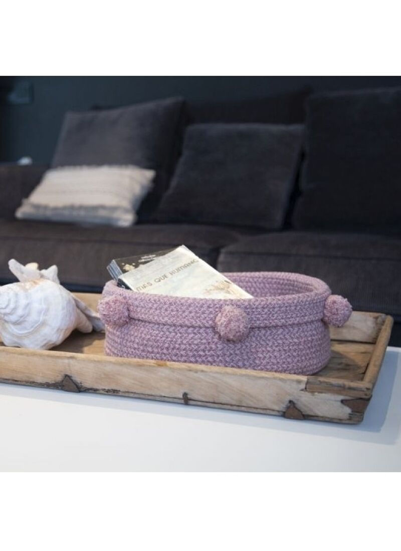 BASKET TRAY ASH ROSE (30X12)