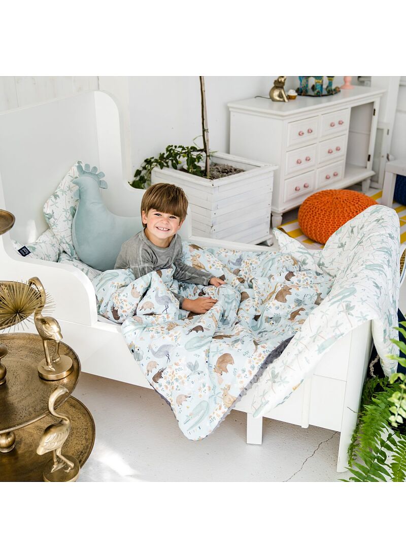 CRIB BLANKET (110x140) DUNDEE & FRIENDS BLUE GREY