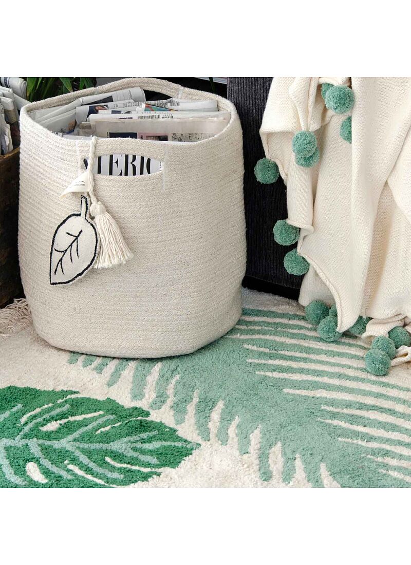 BASKET LEAF NATURAL (30X30)