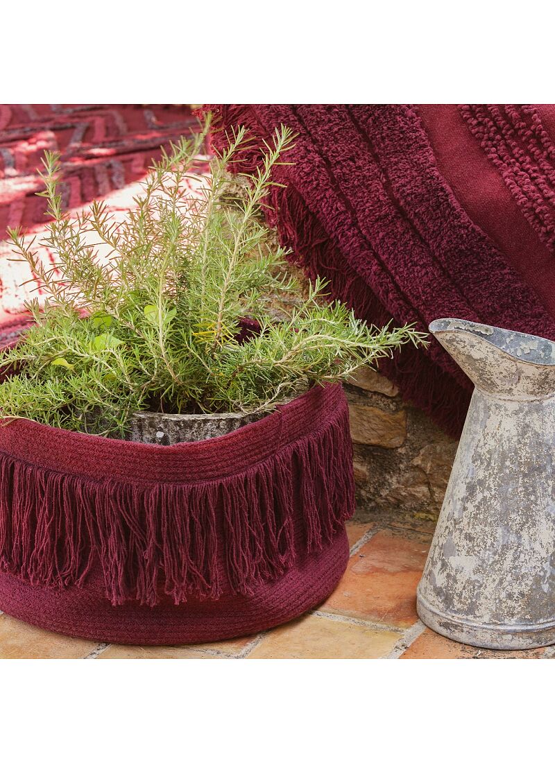BASKET FRINGES SAVANNAH RED (30X45)