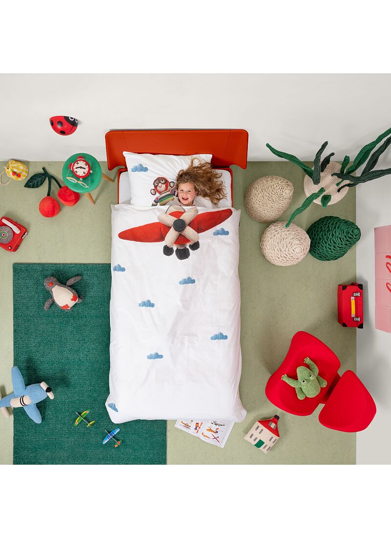 SINGLE DUVET COVER AIRPLANE MONKEY