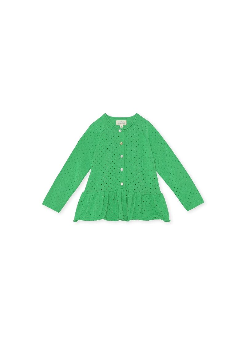 KNITTED CARDIGAN CYPRES FRILL KELLY GREEN