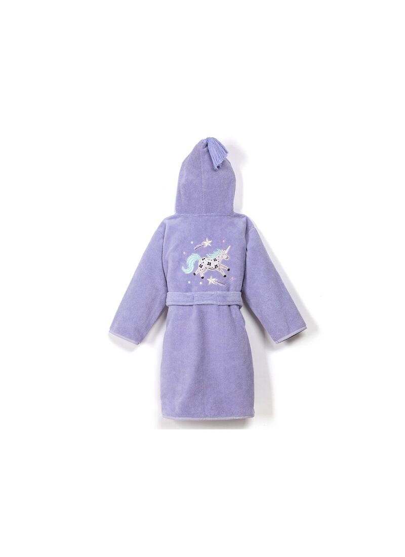 BABY BATHROBE MEDIUM (2-5Y) LADY UNICORN PURPLE