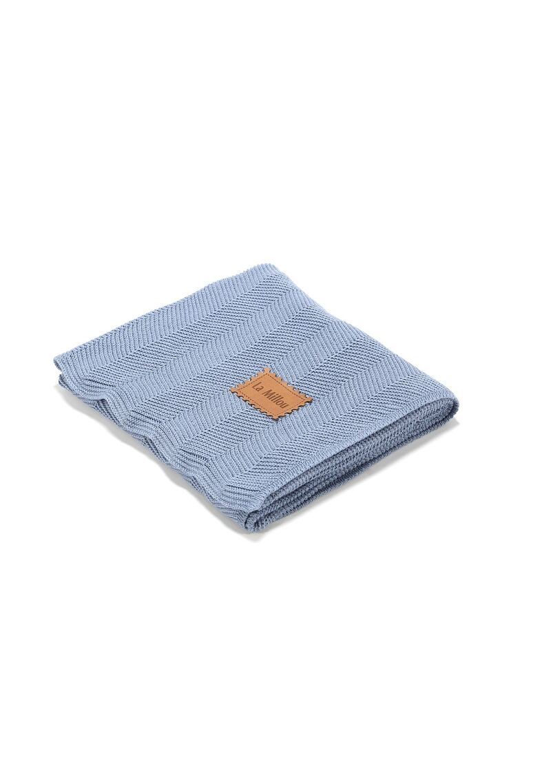 CRADDLE BLANKET (80x90) HERRINGBONE BAMBOO LIGHT DENIM