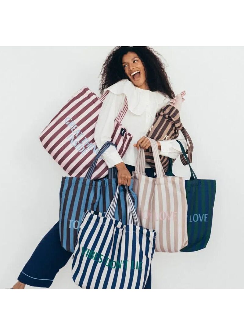 SHOPPER BAG STRIPES NAVY