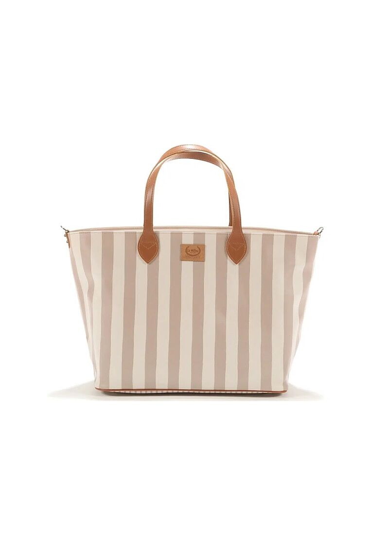 MOMMY'S LARGE BAG STRIPES BEIGE