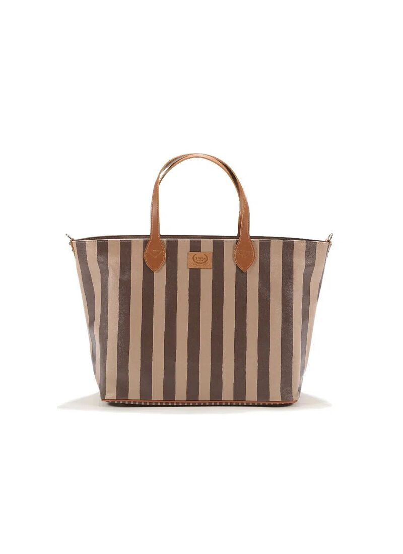 MOMMY'S LARGE BAG STRIPES BROWN